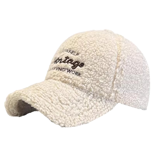 Yu Zhaolin Lamb Plush Baseball Cap Women's Autumn and Winter New Fashion Versatile Warm Furry Peaked Cap Cute Sun Hat Khaki M (54-58c) Adjustable