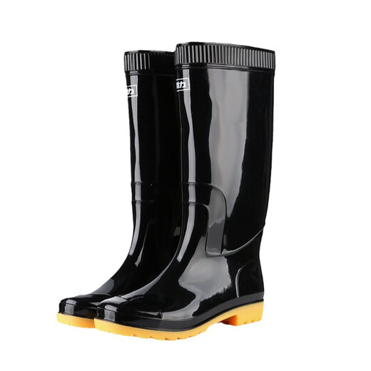 Huili 807 Hochröhrchen schwarze Regenstiefel Männer und Frauen Wasserschuhe Plastik OverShoes Gummischuhe wasserdicht und nicht rutschern im Freien Huili 807 mittlerer Röhrchen 41