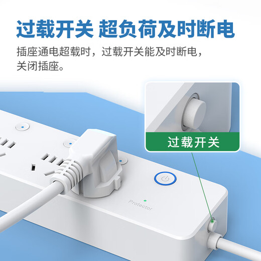欧伦特智能插排离线AI语音控制本地定时手机wifi远程独立分控接入米家APP 5位插座/排插/鱼缸插线板/插头 白色