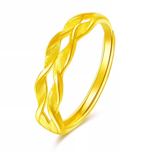 Chinese jewelry wheat ear gold ring women's pure gold ring live ring birthday gift for girlfriend and wife pure gold wheat ear ring gold weight about 1.7g