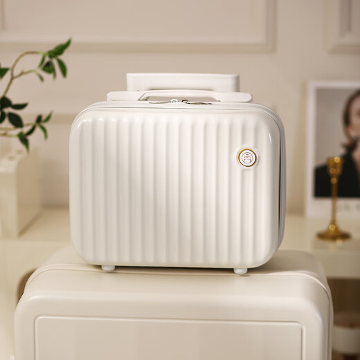 
He Jiagong Travel Makeup Bag Women's 2025 New Portable Large Capacity Hand-Outed Luggage Outdoor Washing and Cosmetic Storage Bag Crescent White [Lockless Model Can Be Boarded]