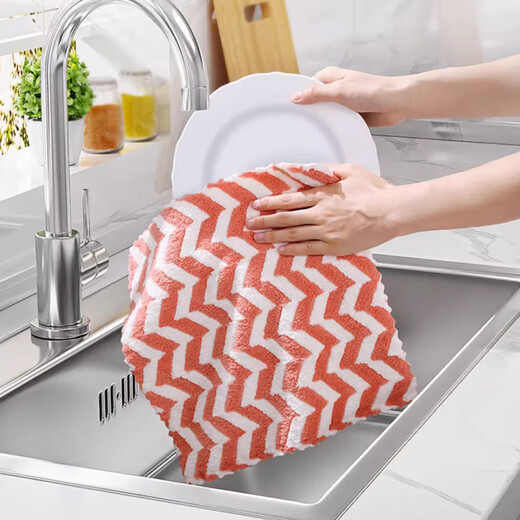 Best helper coral velvet rag 30*30cm*3 pieces wet and dry dishcloth kitchen scouring pad household cleaning towel