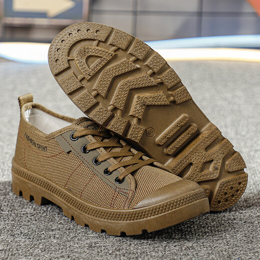 Lingkaqi 3522 Martin zapatos para hombres zapatos de trabajo no resistentes a los zapatos de senderismo bajo zapatos de construcción informales zapatos de construcción casual khaki 38