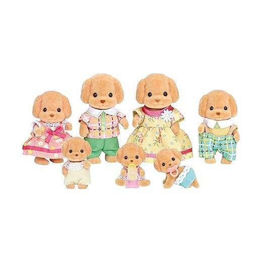 [Quality new product] Sylvanian families Japanese version of Poodle family Playing house girls toy doll set Gifts for children