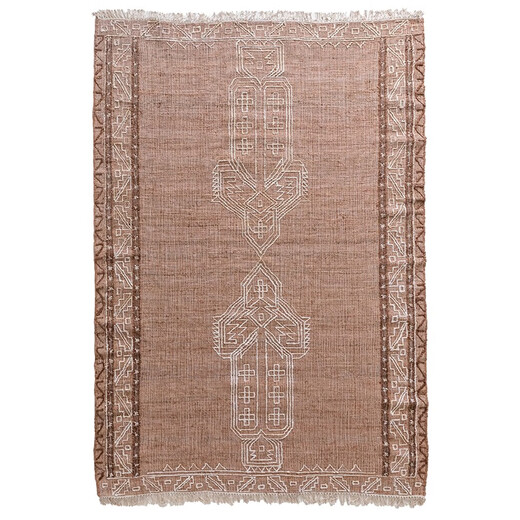 
Visual flavor imported handmade natural jute carpet retro living room bedroom versatile living room floor mat SD-15886 80x150CM 80x150CM suitable for bedside