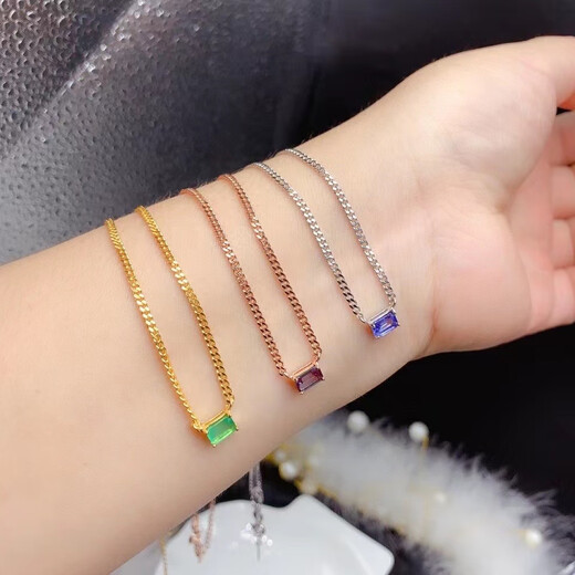 Lierui light luxury exquisite super flash noble emerald tanzanite clavicle chain necklace 925 silver inlaid with gemstones white gold inlaid with tanzanite