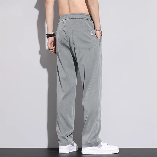 真维斯（Jeanswest）莱赛尔天丝休闲裤男士夏季薄款潮流冰丝直筒运动宽松秋款长裤子男 T830米色 XL