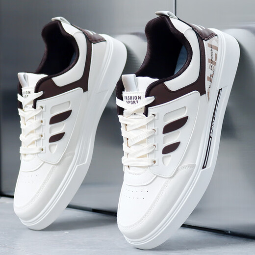 Nasawassup Light Luxury Men's Chaussures Spring and Automne Nouvelle marque Trendy Brandable et Chaussures décontractées à l'épreuve des odeurs d'âge moyen et jeunes chaussures blanches polyvalentes Chaussures Sports Board 9905 Modèle phare blanc et noir 38 [prépaiement]