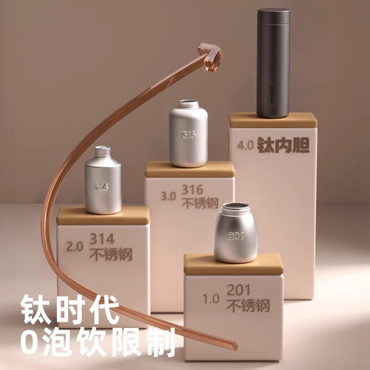 BABLOV pure titanium thermos cup, tea and water separation cup, men's portable high-end business titanium cup 480ml