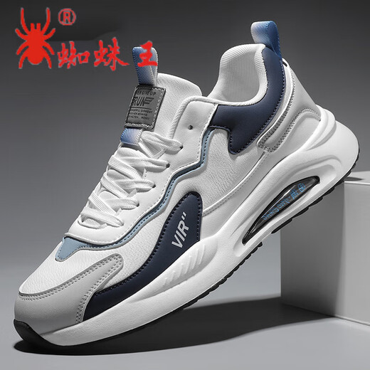 Spider King Herrenschuhe für Herbst Sportschuhe weiche Sohle nicht rutschflederdurchflüsse Flächen wasserdichte lässige Mesh atmungsaktiven schockabsorbierenden Laufschuhe 9908 Graublau Maschen Oberfläche 42 Standardcode