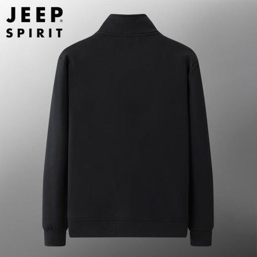 
Jeep (JEEP) brand sweatshirts for men's spring and autumn pure cotton cardigan loose large size stretch casual and comfortable sports top coat 7027 dark blue sweatpants tie 5XL