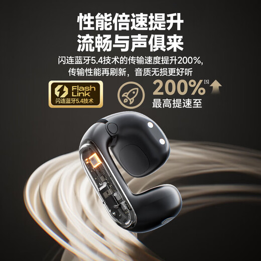 Philips (PHILIPS) Bluetooth headset ear clip type bone conduction headset concept wireless open type non-in-ear hanging type sports music call noise reduction suitable for Huawei Apple TAT4459-Black