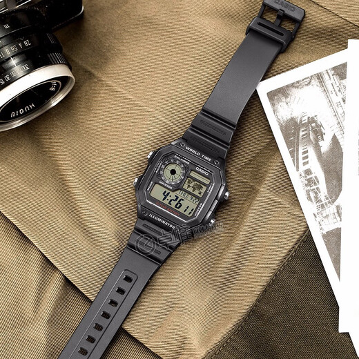 Casio (CASIO) Casio small square watch (CASIO) electronic watch small square men's Anxin Kuangbiao same style student sports watch AE-1200WH-1AV