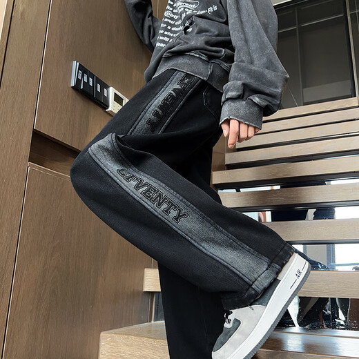 Mo Yu Chunchun Jeans Autumn Jeans estudiante de la escuela secundaria de secundaria Pantalones de patas rectas de 12-16 años para niños grandes Niños informales Tendencias 9902 Azul Regular One M 90-105Jin [Jin equivale a 0.5 kg]