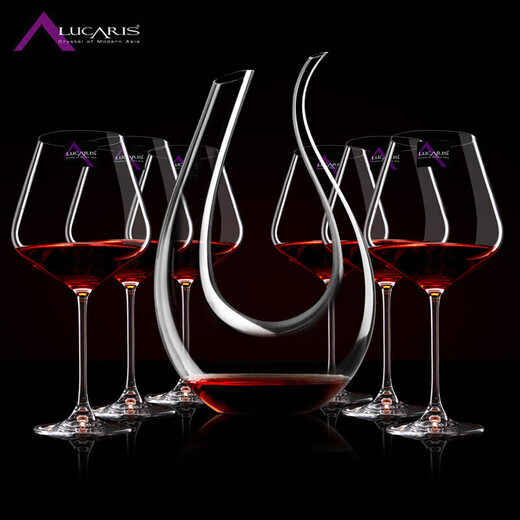 LUCARIS imported crystal wine glass set wineware glass goblet wine glass decanter swan decanter + 6 Riesling 255ML