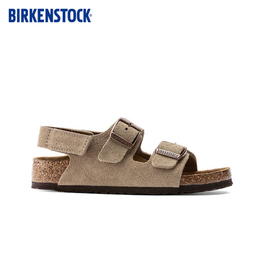 BIRKENSTOCK Germany imported children's cowhide suede comfortable cork Milano ankle sandals sand color regular version 1021627 32