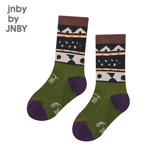 jnby by JNBY江南布衣童装棉高筒袜洋气时髦可爱萌趣秋冬女童儿童6O9N12610 347/绿色系多彩混杂色 5-7岁