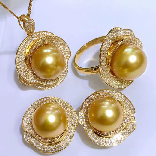 Fat Donglai's same style black pearl pendant Tahitian large particles women's ring earrings necklace temperament s925 silver full black pearl necklace 12-12mm