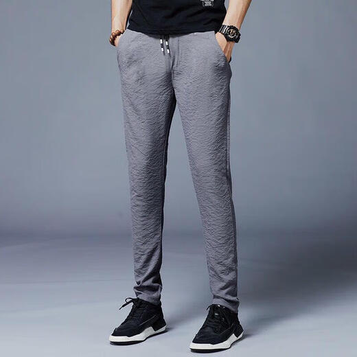 
AEXMERE ice silk air conditioning pants men's breathable sports casual pants Korean style trendy men's versatile long pants 838 black 838 black + 838 blue [two-piece] M 90-105Jin [Jin equals 0.5 kg]
