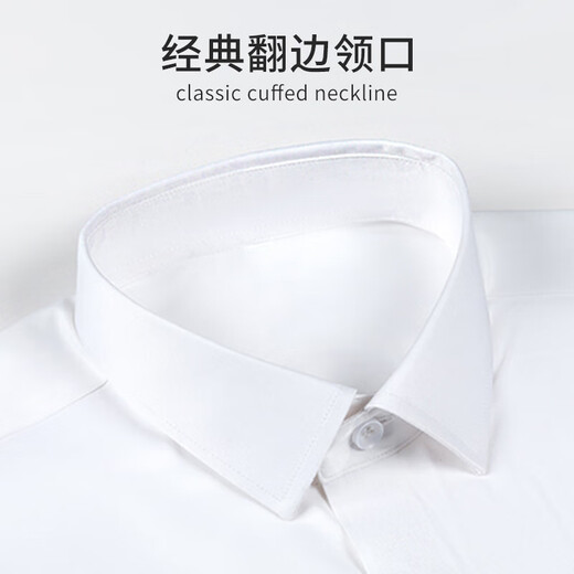 ROMON (ROMON) [Mulberry Silk Free Iron] Short-sleeved shirt for men white shirt slim shirt business professional men white 2XL