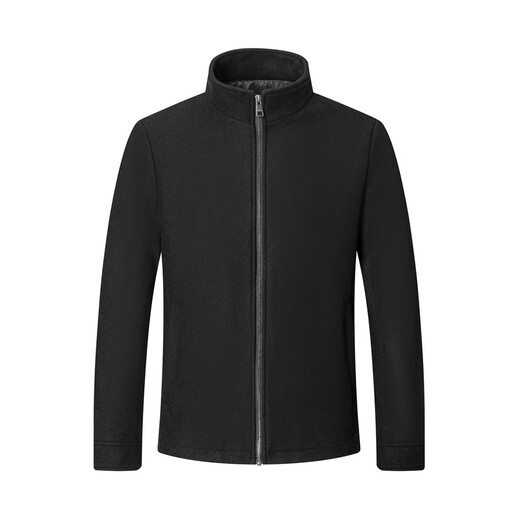 Septwolves wool-containing executive jacket men's anti-static stand collar business casual men's warm and comfortable men's jacket 001 (black) 2XL 180/96A