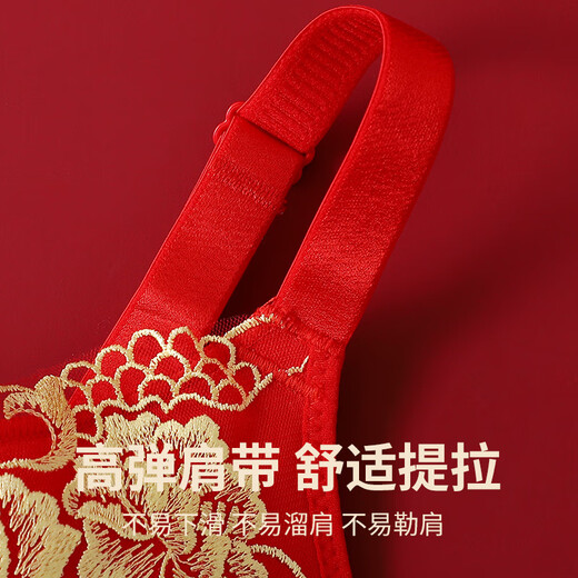 Langsha New Year Red Underwear Women's Small Breasts Push-up Zodiac Year Bra Wedding Wireless Bra Panties Set