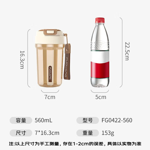 Fuguang Tritan plastic coffee cup portable high temperature resistant leakproof portable water cup for men and women students 560ml