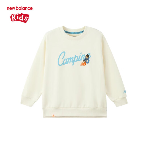 newbalance nb children's clothing 25 years spring new products for men, women and children versatile casual long-sleeved round neck pullover sweatshirt 7ZF12043 7ZF12043-BK black 140 cm