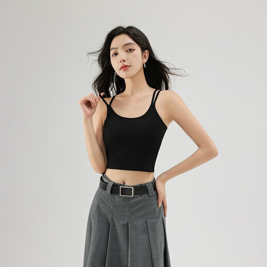 NOME suspender vest for women with slim body and beautiful back and chest pads, one-piece inner and outer strap top, gray M