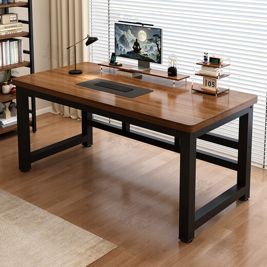 Jingcai computer desk desktop desk study table home office desk thickened e-sports table JZ29 cherry wood color 1.4 meters