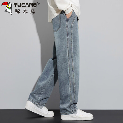 Woodpecker (TUCANO) jeans men's autumn and winter casual pants men's American fashion brand wide-leg straight trousers deep nostalgia L