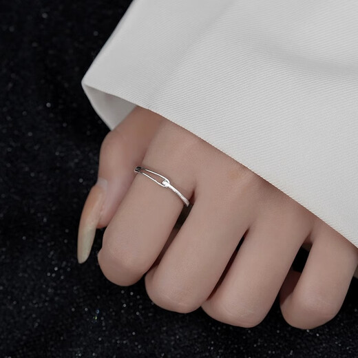 BJYLS925 sterling silver ring women's niche design vegetarian ring index finger ring fashion versatile tail ring hand jewelry gift for friends S925 silver Rupert's ring - size adjustable