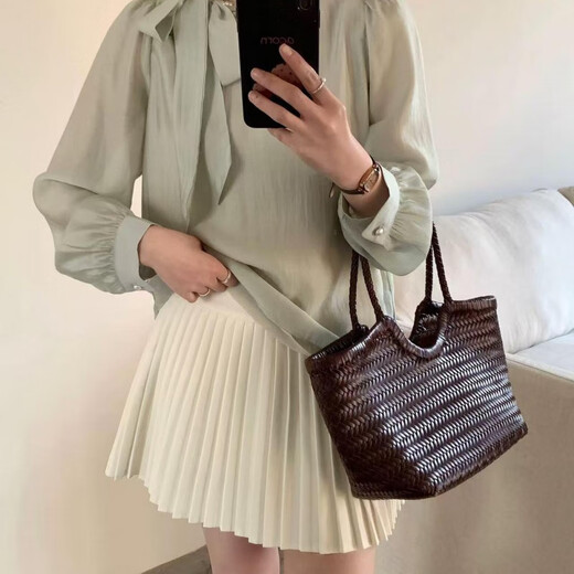 
Yuanpeng Tubuyu 6187 French design bow shirt for women 2025 spring new niche loose versatile shirt off white M
