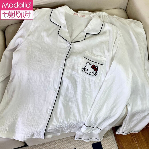 Modal 2025 Neue Wolkenbaumwolle langärmelige Pyjamas für Frauen im Frühling und Herbst süße süße Cartoonhose dünne Home-Kleidung Set Sommer 6625 Beeren-Double Long Cloud Cotton M.
