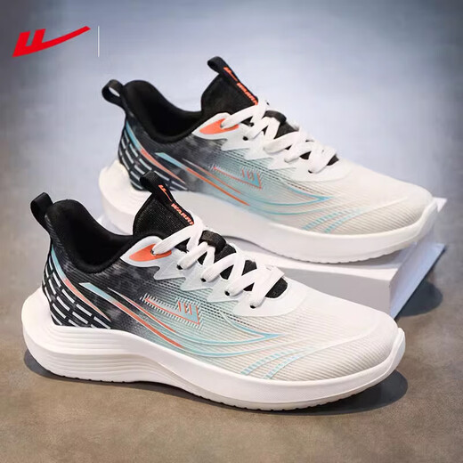 
Huili men's shoes sports shoes men's 2025 new spring shock-absorbing light running shoes men's shoes 1585 white, blue and yellow 39