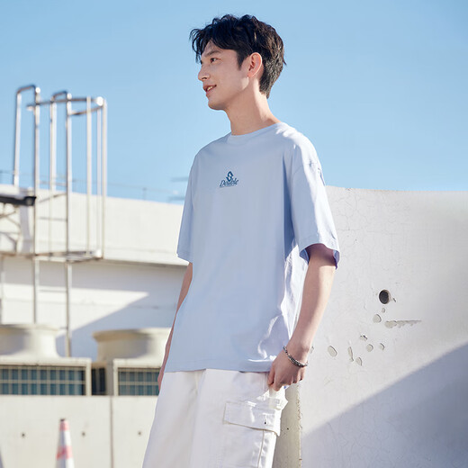 361 short-sleeved men's T-shirt summer pure cotton new sports running loose casual trendy top 652519106-2