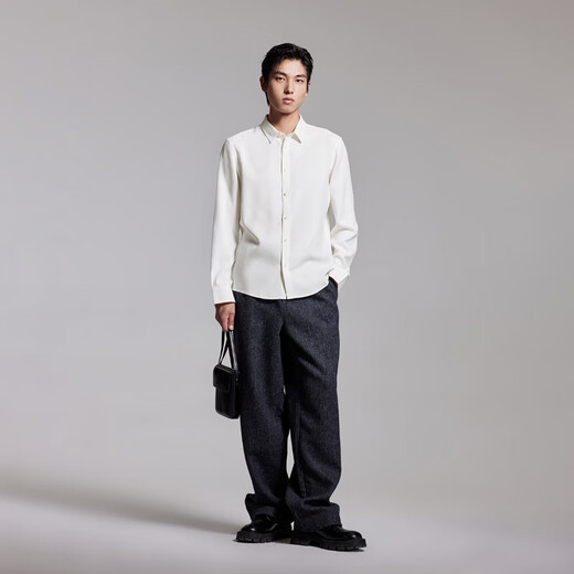 Jack Jones (Jack/Jones) Camisa blanca de hombres de 25 años Negocio para hombres Camisa de manga larga Singer seda suave caída de la piel suave y cómoda y delicada camisa a06 Blanco de nieve M regular M