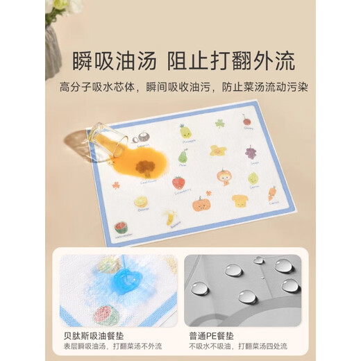 Betas-Einweg-Placemat für Babys, bequem, um Tischtafel für Babys, ölfeste und wasserdichte Grundschüler, Tischdecke für Tiere, Reich der Tiere