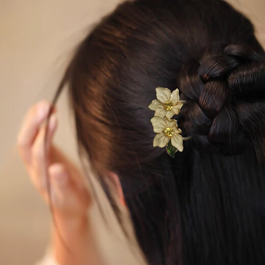 Kamalun (KAMALUN) elegant flower hairpin high-end comb hairpin 2025 new U-shaped hairpin temperament new Chinese style cheongsam headwear hairpin + brand gift box without engraving