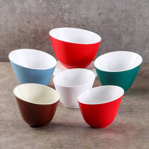 Yonghuanmide slanted bowl commercial imitation porcelain hot pot restaurant tableware plastic vegetable lettuce bucket self-service seasoning sauce small bowl z009 white