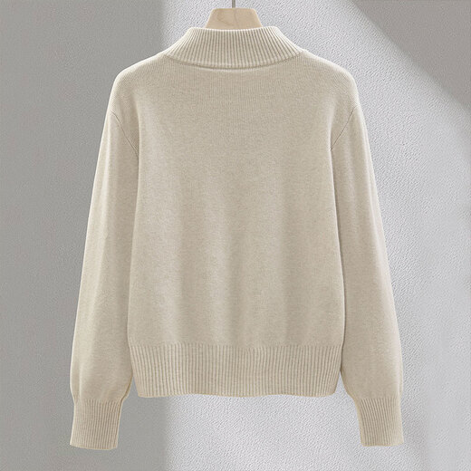 Cypress stand-up collar sweater 2025 autumn new women's fashion Korean style simple casual long-sleeved top