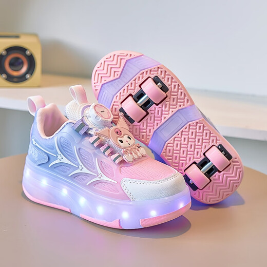 Zapatillas para patinaje de patinaje para niños de cuatro ruedas de cuatro ruedas de cuatro ruedas para niños de la época tibetana para la primavera y el otoño 2025 SATOS NUEVOS SATOS DE ICE ICE SAPACIONES S7024 Modelo de actualización de cuatro ruedas rosa Kulomi, la longitud interna es aproximadamente 17.5 28 28 28
