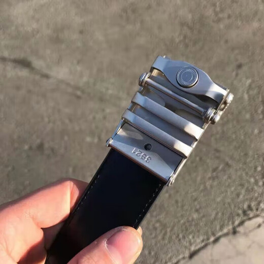 Customized Fire Leather Belt Flame Blue Leather Inner Belt Genuine Leather Men's Automatic Buckle Belt Belt XF Braided Inner Belt 115cm