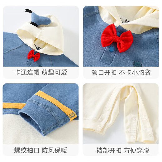 迪士尼婴儿衣服新生儿连体衣春秋款满月宝宝0-3个月百天睡衣秋冬季90
