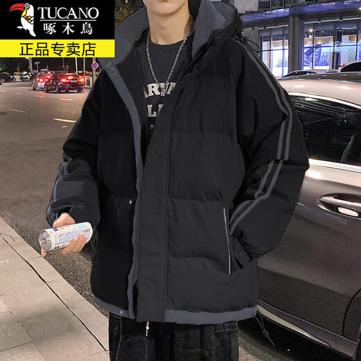 啄木鸟（TUCANO）棉服男士装秋冬季加绒加厚棉衣宽松羽休闲绒服男外套保暖短款衣服 9789灰色 2XL 约145-160斤