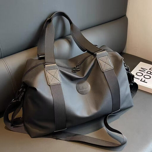 麓格立手提旅行包大容量女轻便行李袋男士健身包短途商务出差游泳运动包 旅行包【黑色】