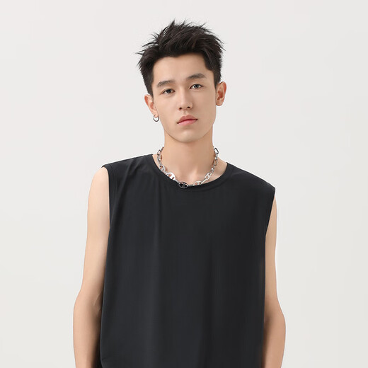 名创优品（MINISO）冰丝背心男2025新款防晒透气男士运动健身无袖坎肩t恤 白 XL