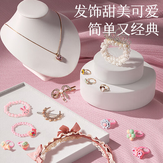 欣格儿童首饰盒玩具diy公主发饰发夹礼盒套装梳妆打扮女孩生日礼物粉