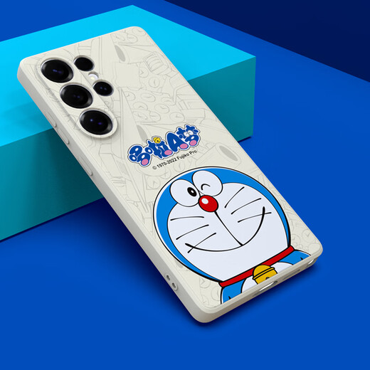 Pure Color (purecolor) suitable for Samsung s25ultra mobile phone case galaxy s25ultra protective case silicone full cover anti-fall ultra-thin men and women Doraemon cartoon soft shell - Smiling Dorae