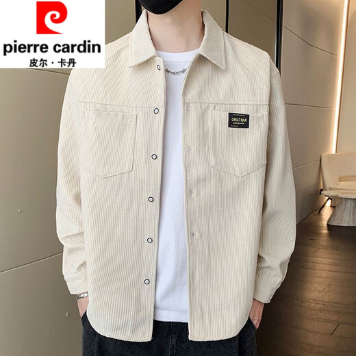 Pierre Cardin Corduroy Veste Shirt pour hommes Spring and Automne Nouvelle veste tendance Casual Work Top Loose Verbe